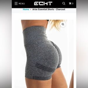 Arise Charcoal Booty Scrunch Shorts Grey